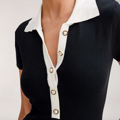 Black Maxi Dress with Short Sleeves