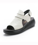 Black Sandals Splicing Wedge Sandals Peep Toe