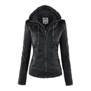 Womens Weatherproof Leather Jacket With Hood – Waterproof Stylish Coat