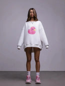 Women's Casual Oversized Yellow Duck Print Hoodie