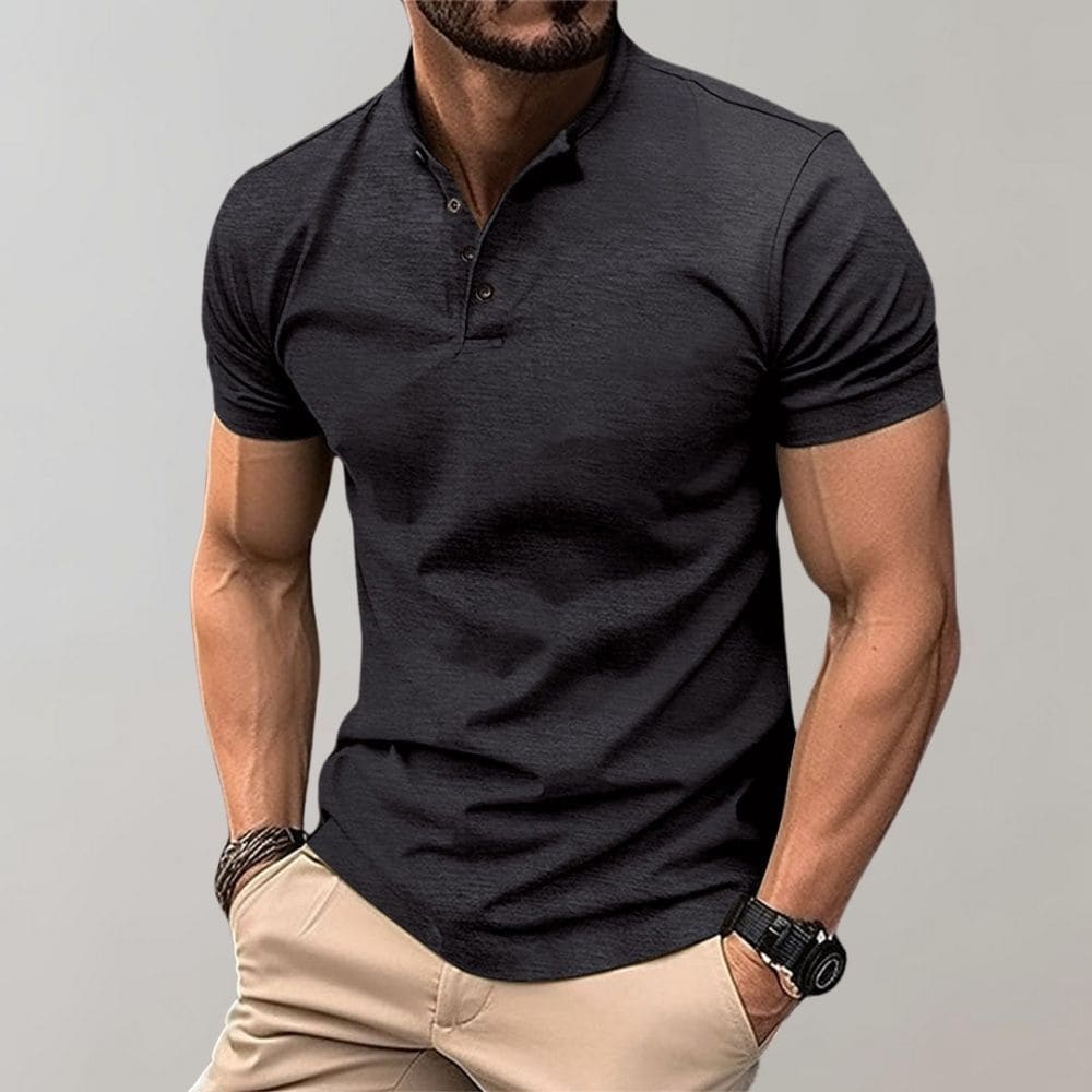 Mens Slim Fit Polo Shirt Casual Short Sleeve – Modern Stretch Top