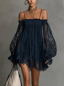 Camille Off-the-Shoulder Lace Mini Dress: Effortless Summer Chic 0