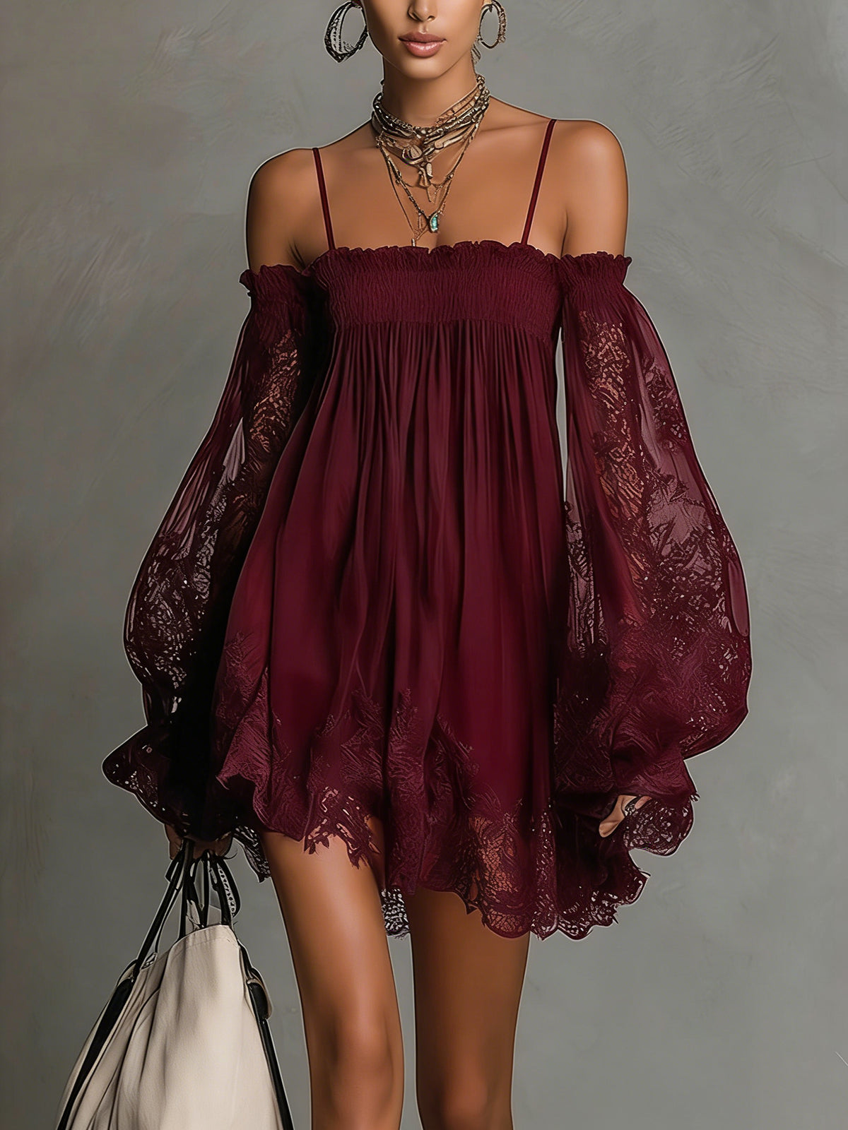 Camille Off-the-Shoulder Lace Mini Dress: Effortless Summer Chic 2