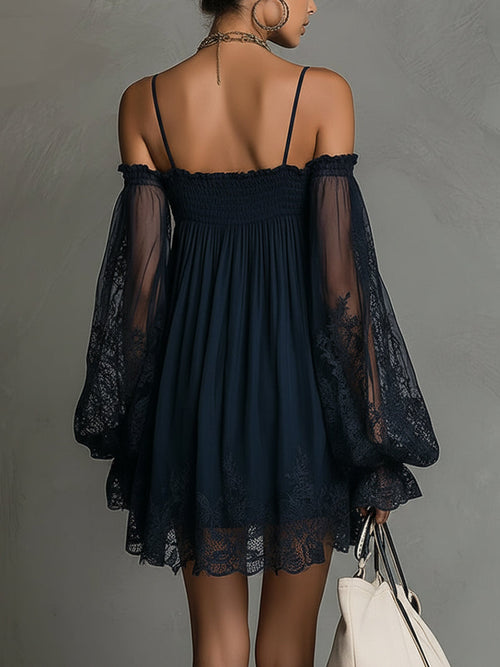 Camille Off-the-Shoulder Lace Mini Dress: Effortless Summer Chic 3
