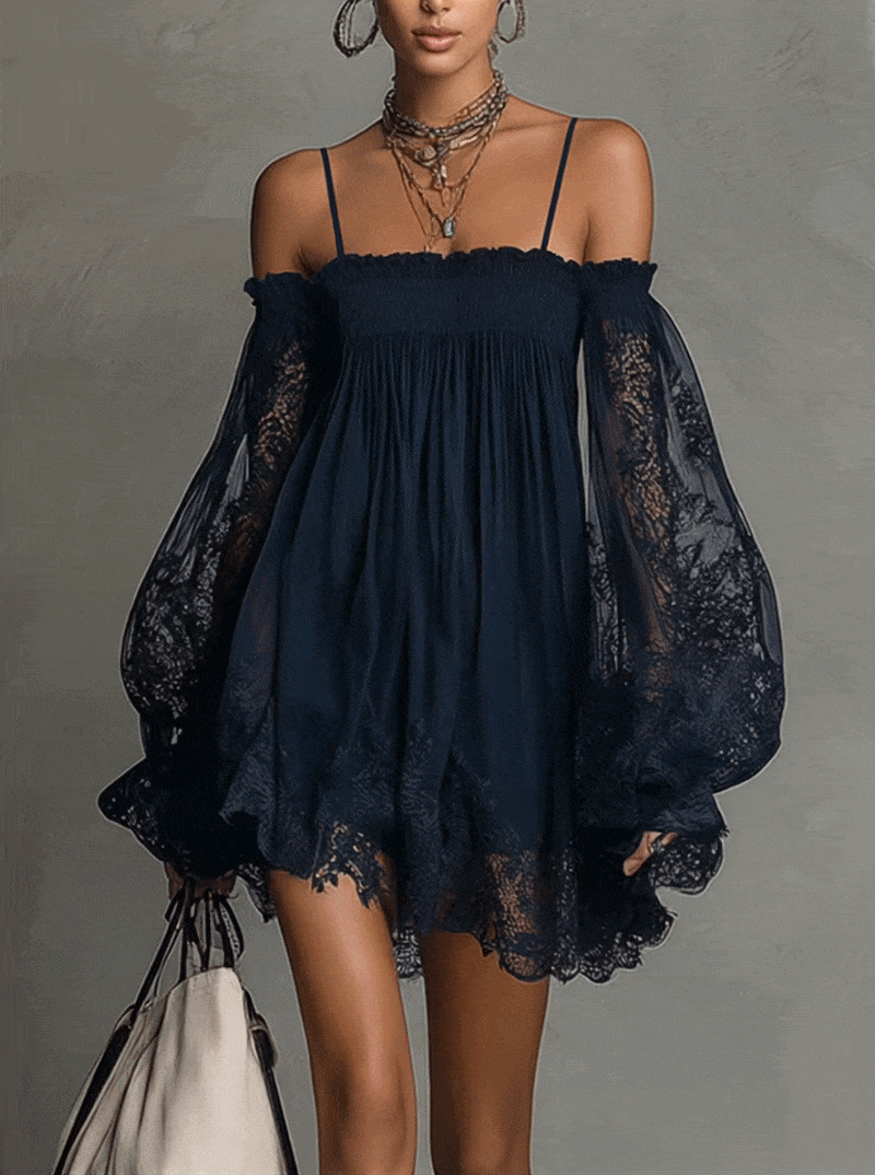 Camille Off-the-Shoulder Lace Mini Dress: Effortless Summer Chic 4
