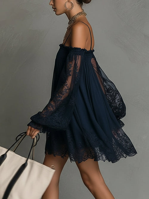 Camille Off-the-Shoulder Lace Mini Dress: Effortless Summer Chic 5