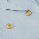 Cape Blazer Mini Dress with Belt and Gold Button Detail