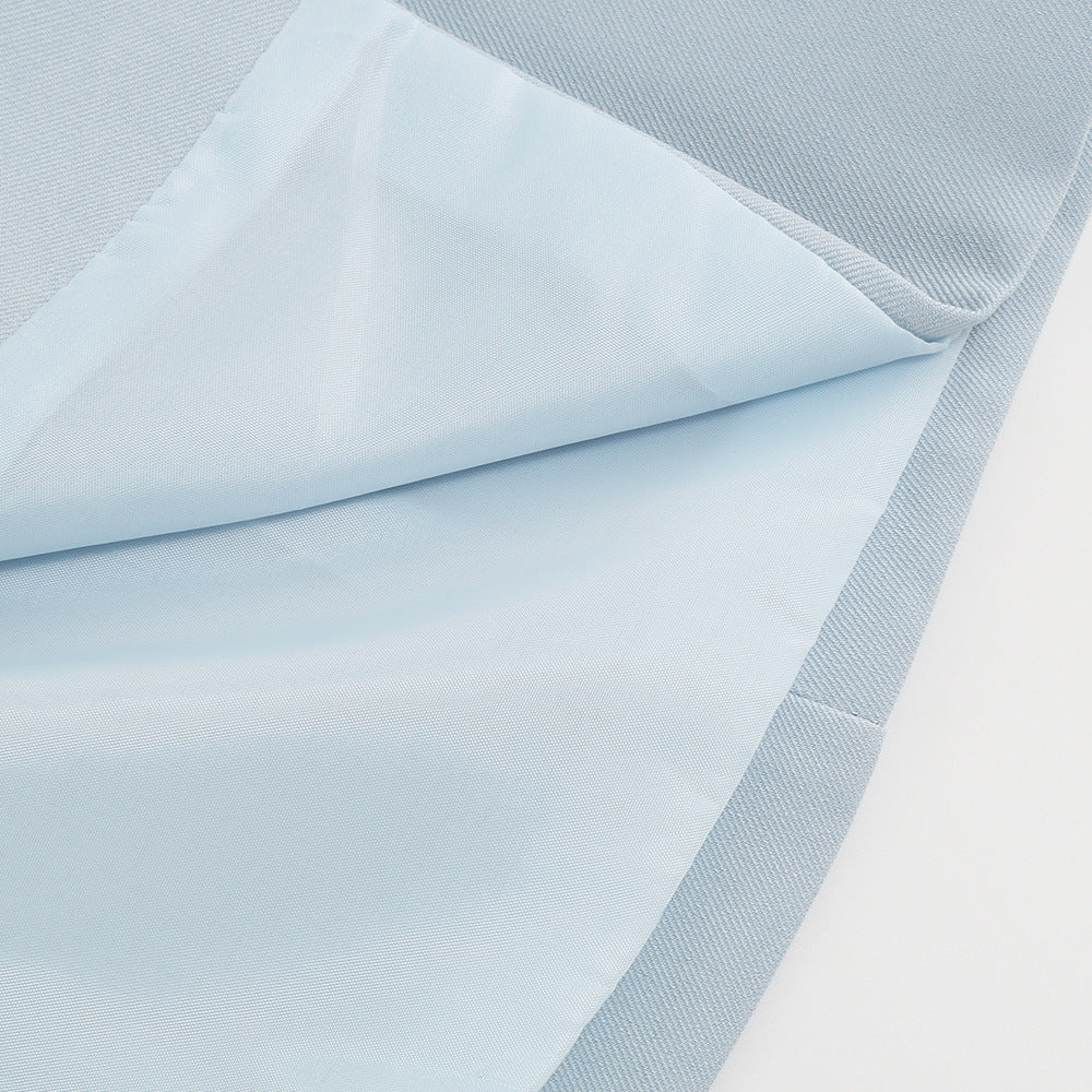 Cape Blazer Mini Dress with Belt and Gold Button Detail