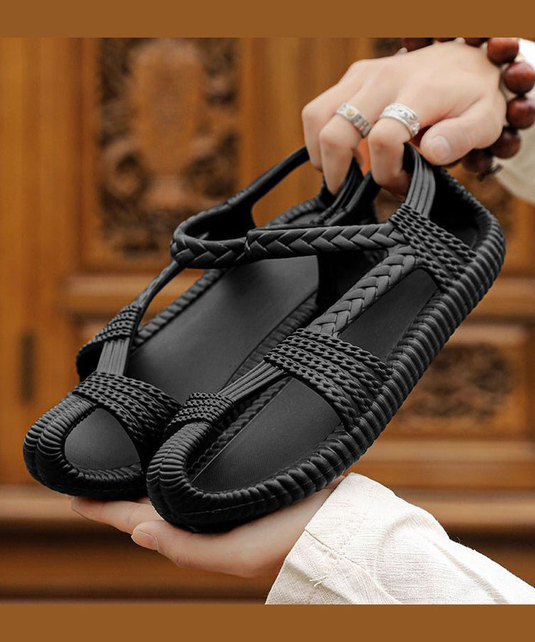 Casual Hollow Out Splicing Sandals Army Green