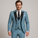 Men’s 3-Piece Slim Fit Suit – Satin Lapel Gilet Elegant Wedding Formal Style