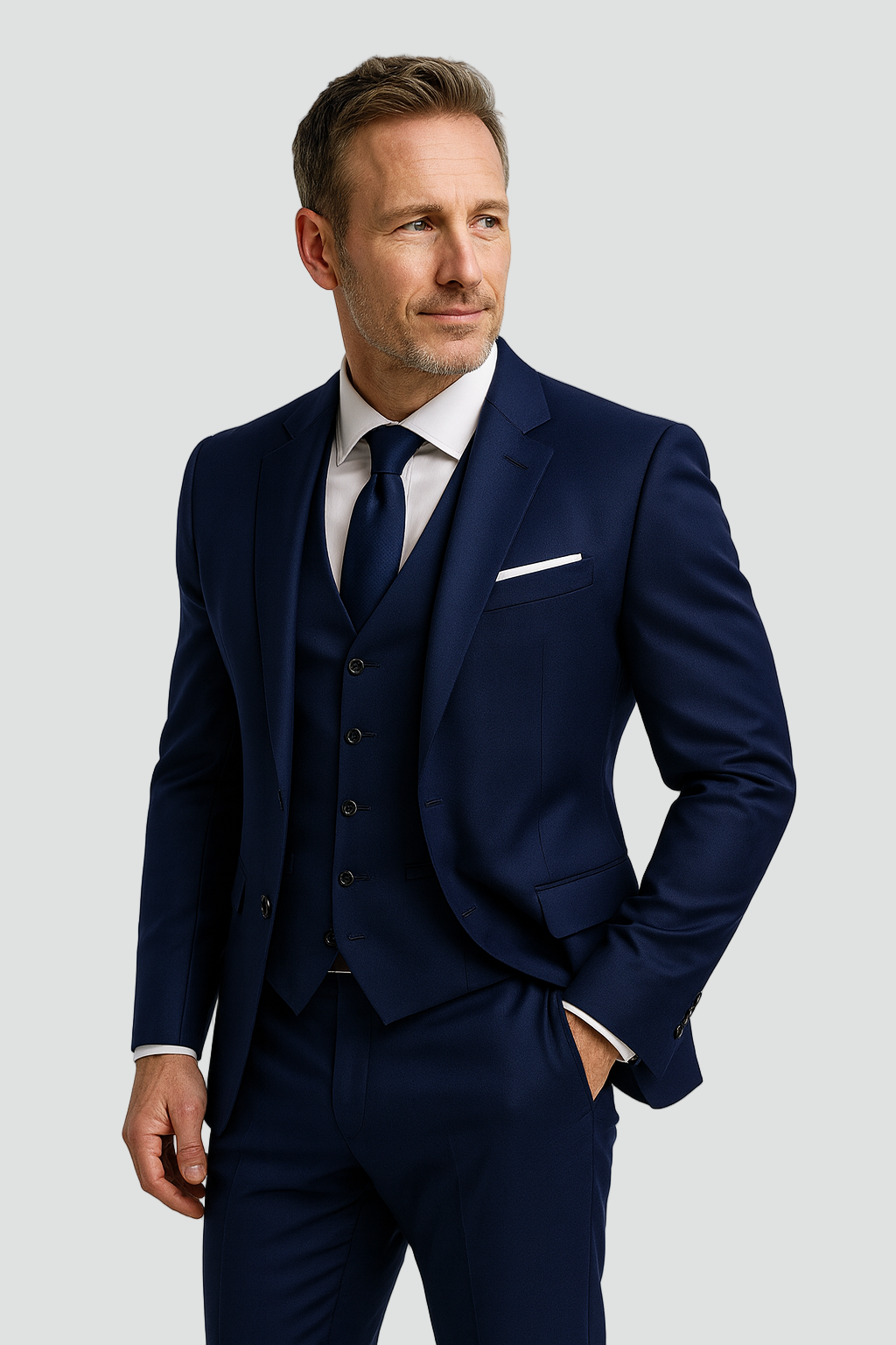 Men’s Three-Piece Suit – Elegant Gilet Slim Fit Formal Tailored Style