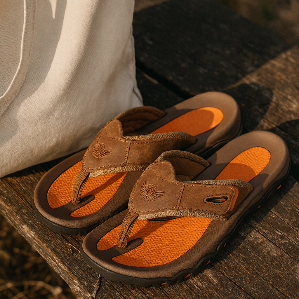 Men’s Open Toe Leather Sandals – Breathable Comfort Summer Footwear
