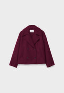 Chic Cropped Double-Breasted Jacket in Luxurious Wool Blend for Elegant Style 10