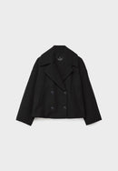 Chic Cropped Double-Breasted Jacket in Luxurious Wool Blend for Elegant Style 6