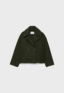 Chic Cropped Double-Breasted Jacket in Luxurious Wool Blend for Elegant Style 7