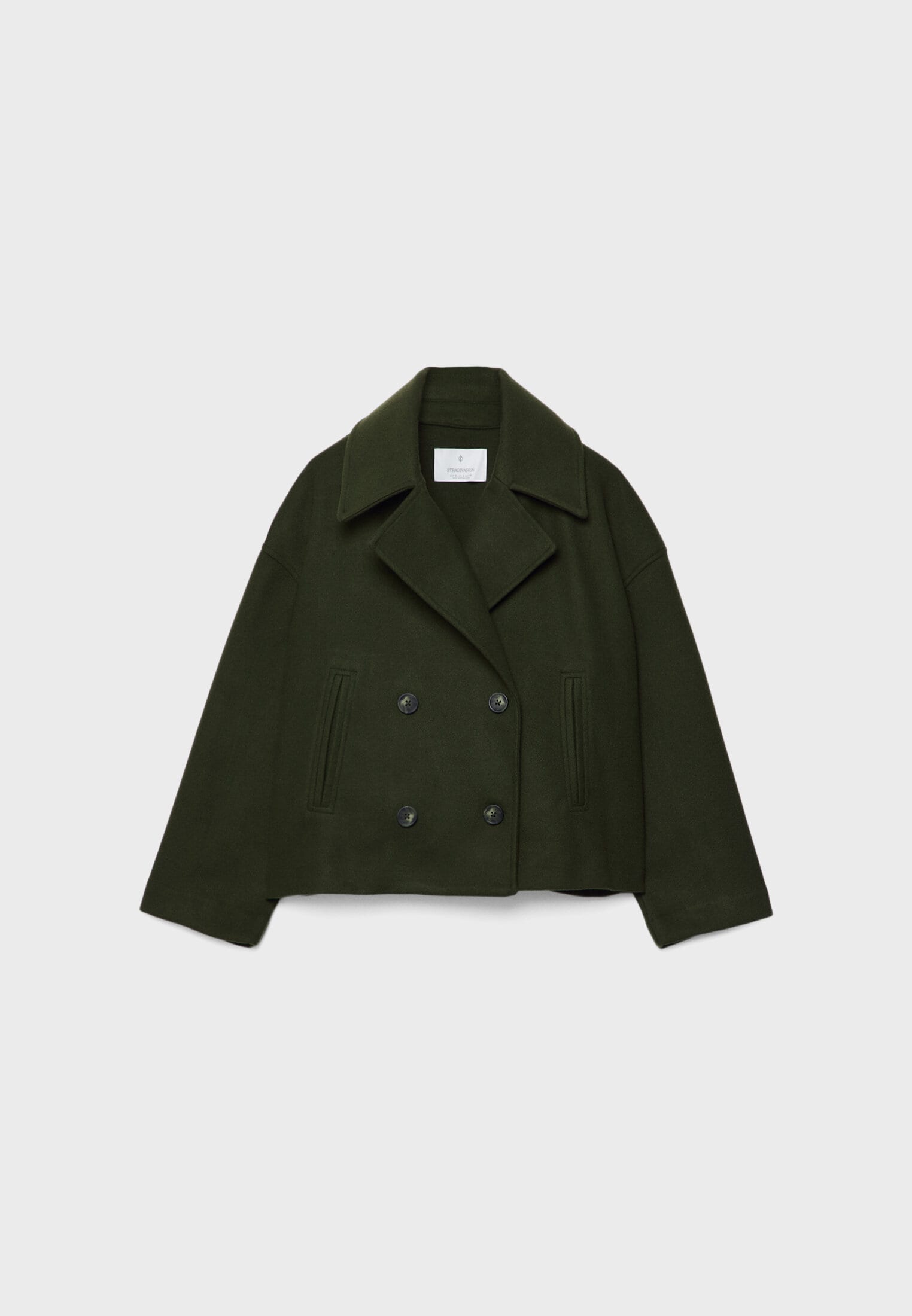 Chic Cropped Double-Breasted Jacket in Luxurious Wool Blend for Elegant Style 7