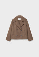 Chic Cropped Double-Breasted Jacket in Luxurious Wool Blend for Elegant Style 8