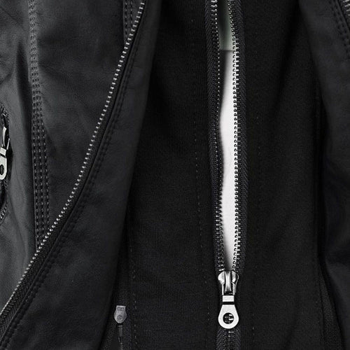 Womens Weatherproof Leather Jacket With Hood – Waterproof Stylish Coat