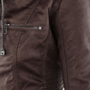 Womens Weatherproof Leather Jacket With Hood – Waterproof Stylish Coat