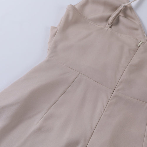 Women's Low V-Neck Sleeveless Maxi Dress With Front Slit – Elegant Evening Gown