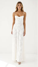 Floral Jacquard Lace Maxi Dress