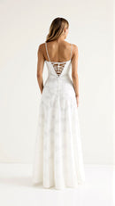 Floral Jacquard Lace Maxi Dress