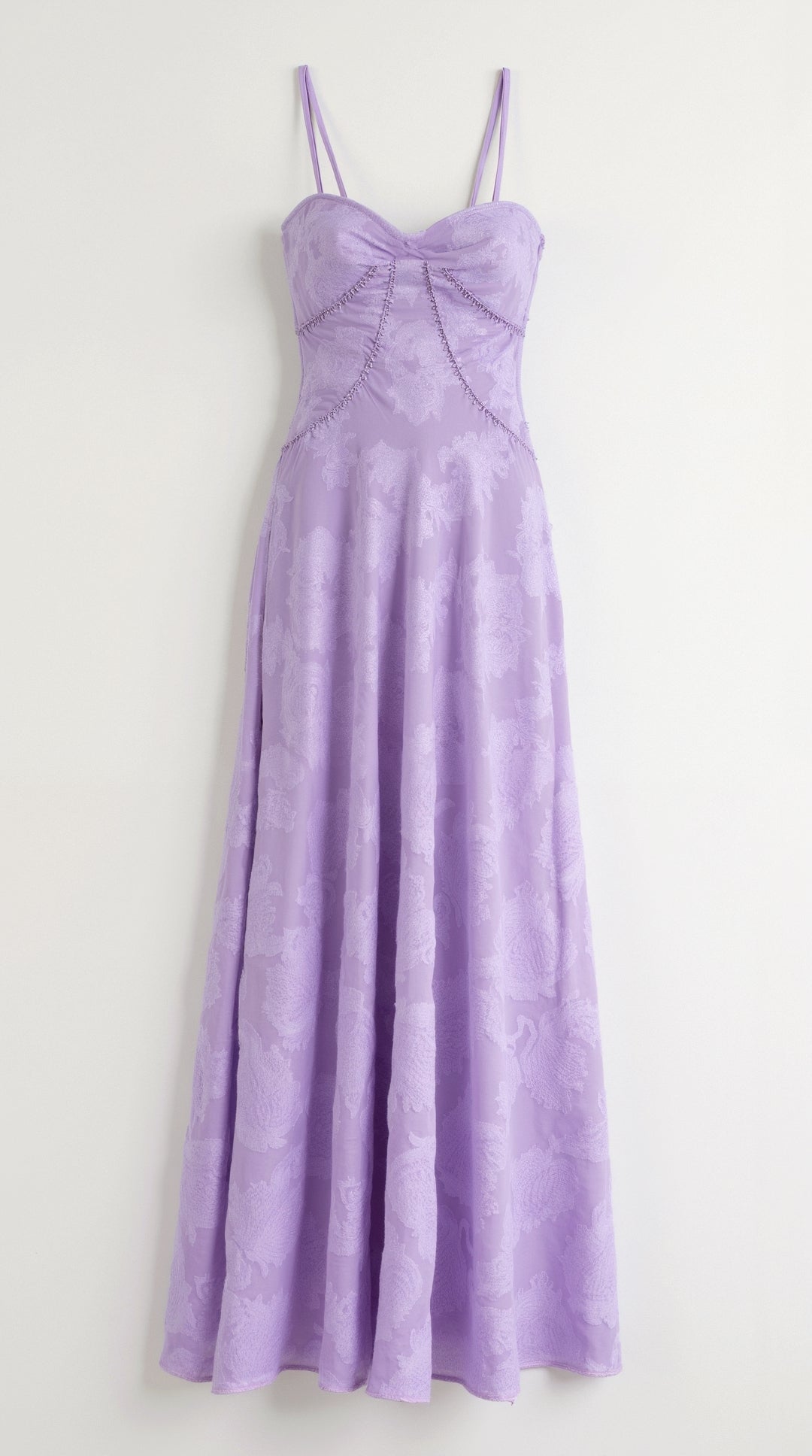 Floral Jacquard Lace Maxi Dress
