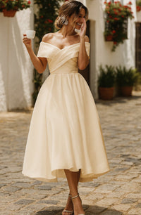 Elegant Off-Shoulder Midi Dress