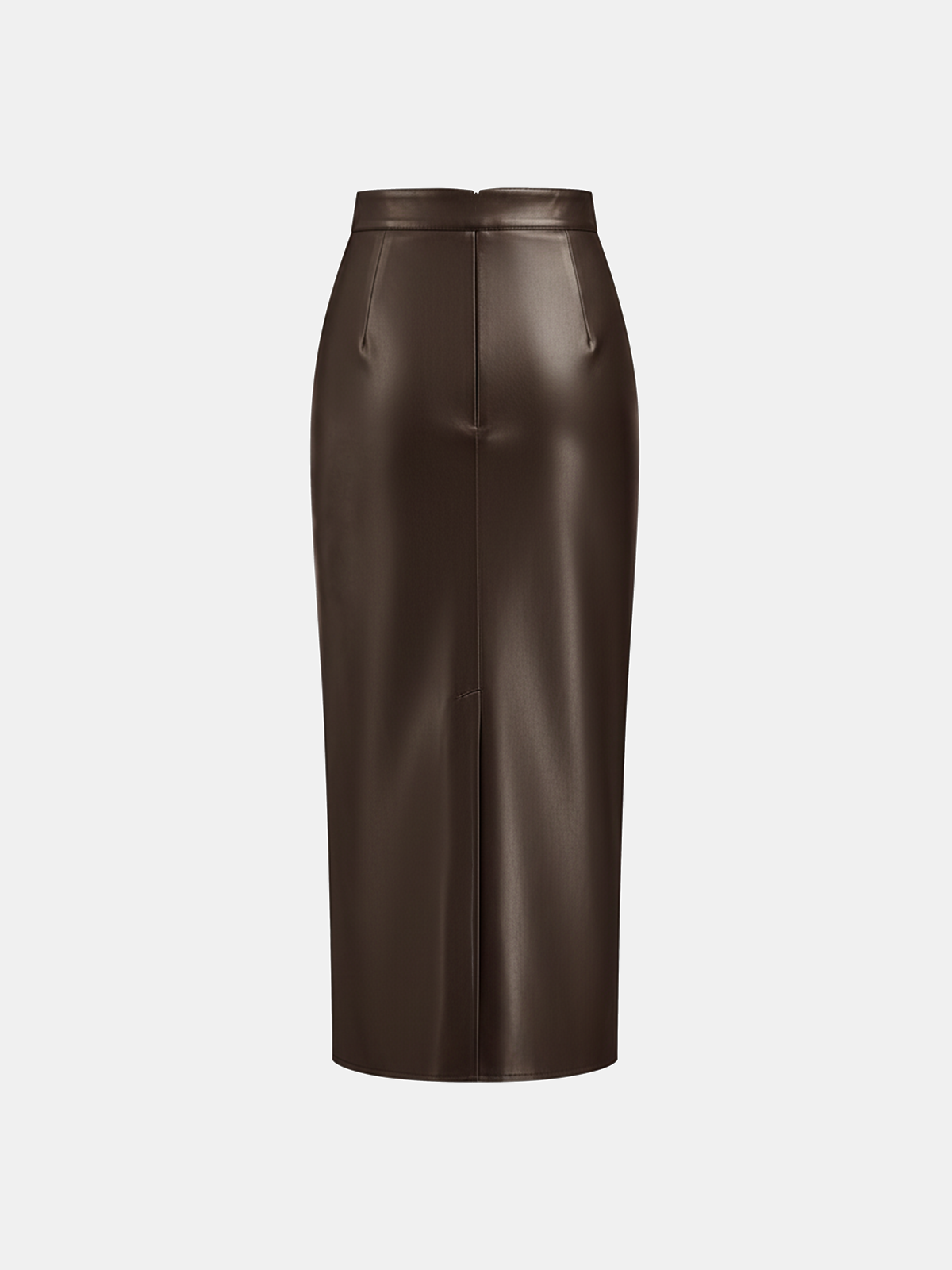 Faux Leather Midi Dress with Back Slit