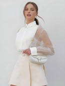 Dames Blouse Met Transparante Mouwen 2