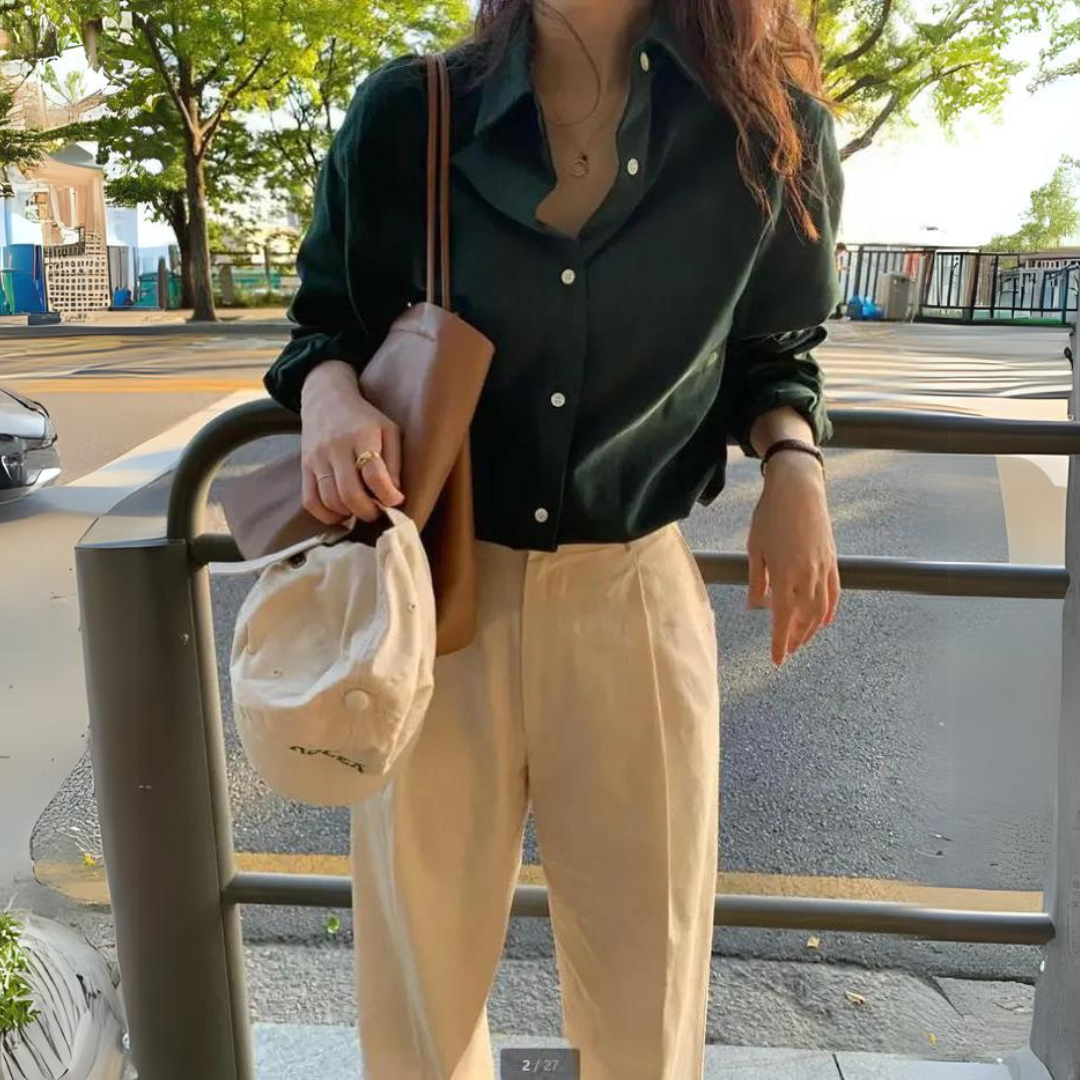 Dames Blouse Satin Style 1