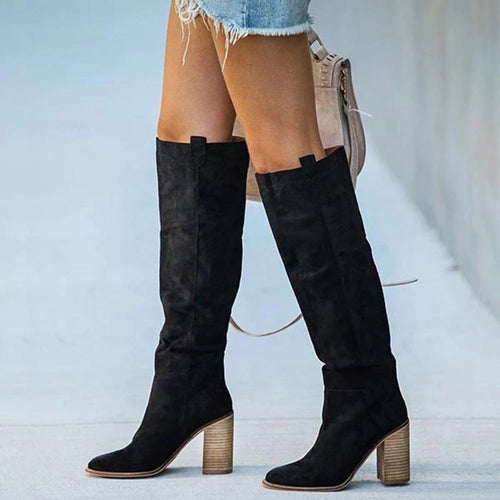 Dames Boots Gray Block Heel 4
