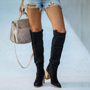 Dames Boots Gray Block Heel 5
