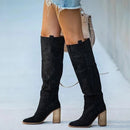 Dames Boots Gray Block Heel 6