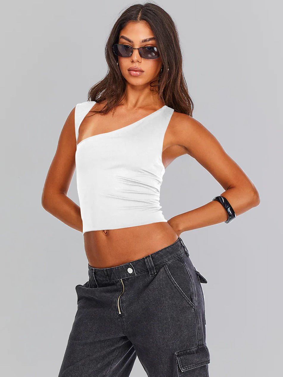 Dames Crop Top One-Shoulder 1