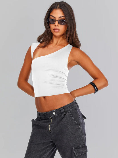 Dames Crop Top One-Shoulder 1