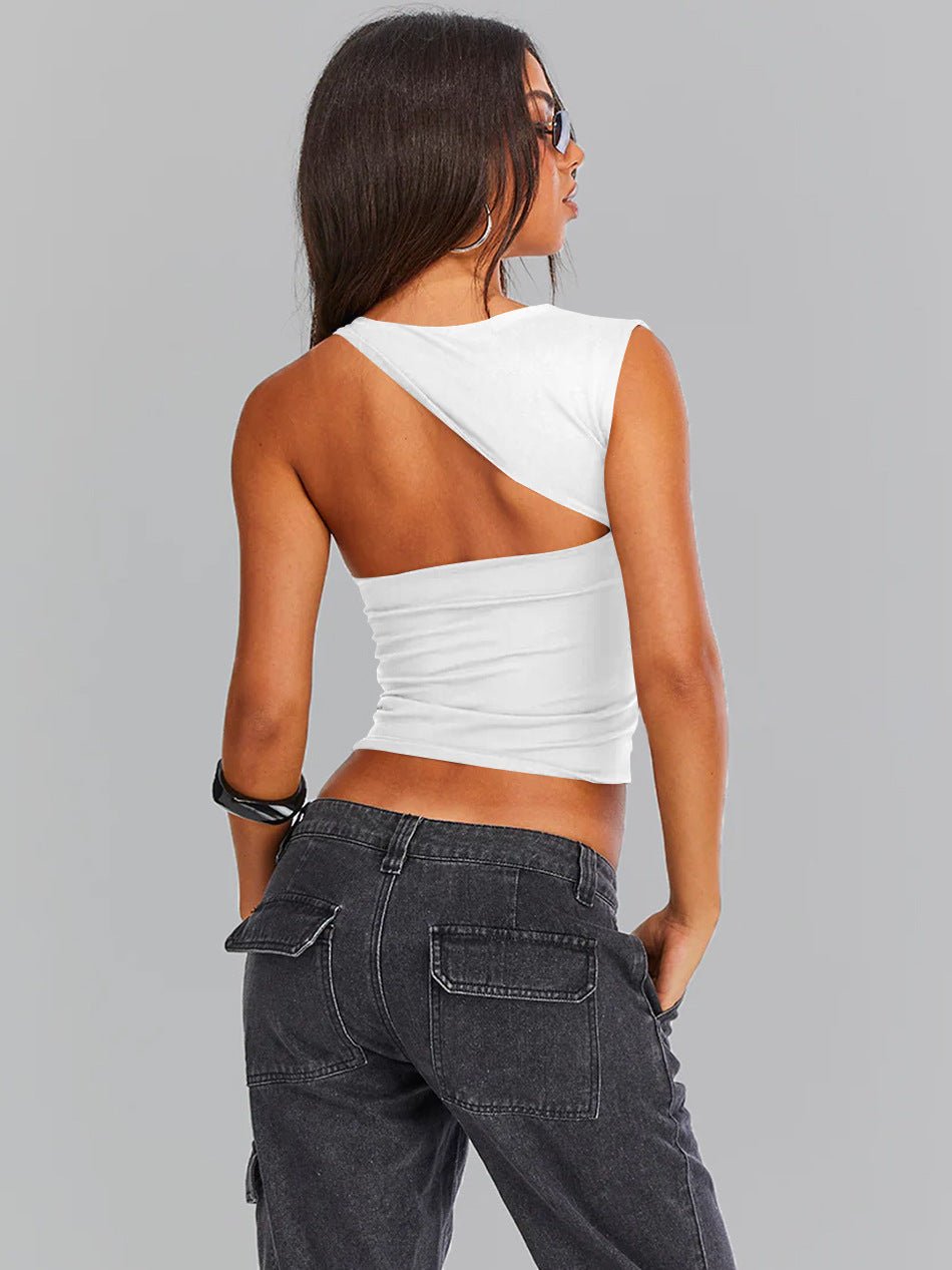 Dames Crop Top One-Shoulder 3