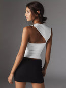 Dames Crop Top One-Shoulder 4