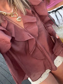 Dames Flounce Blouse 0
