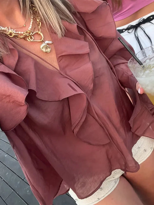 Dames Flounce Blouse 0