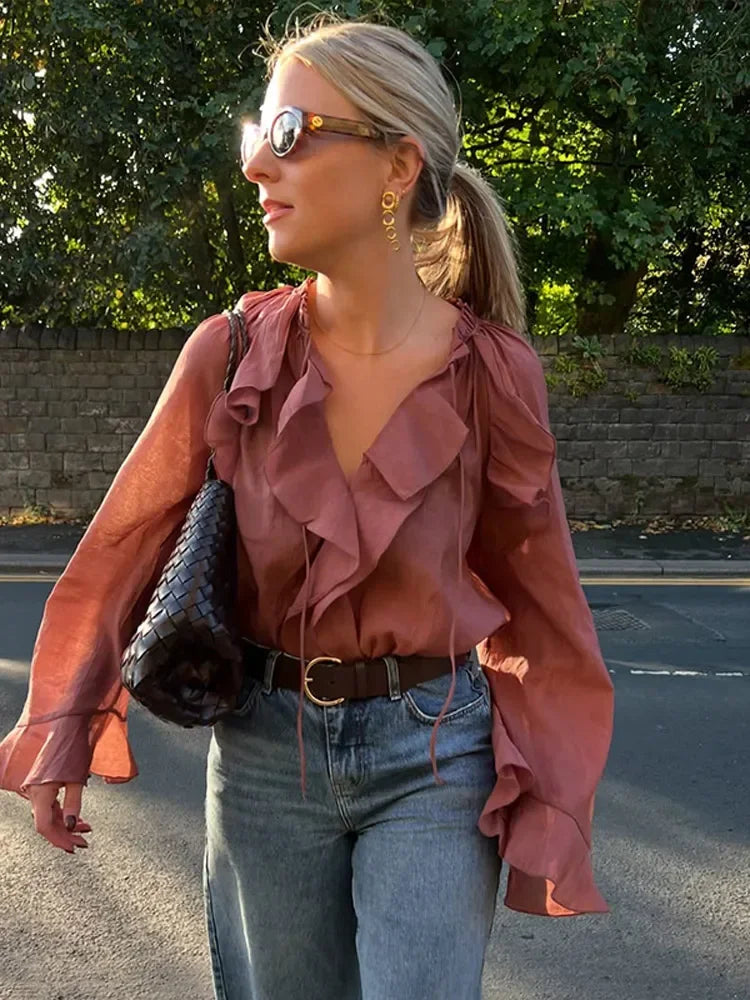 Dames Flounce Blouse 2