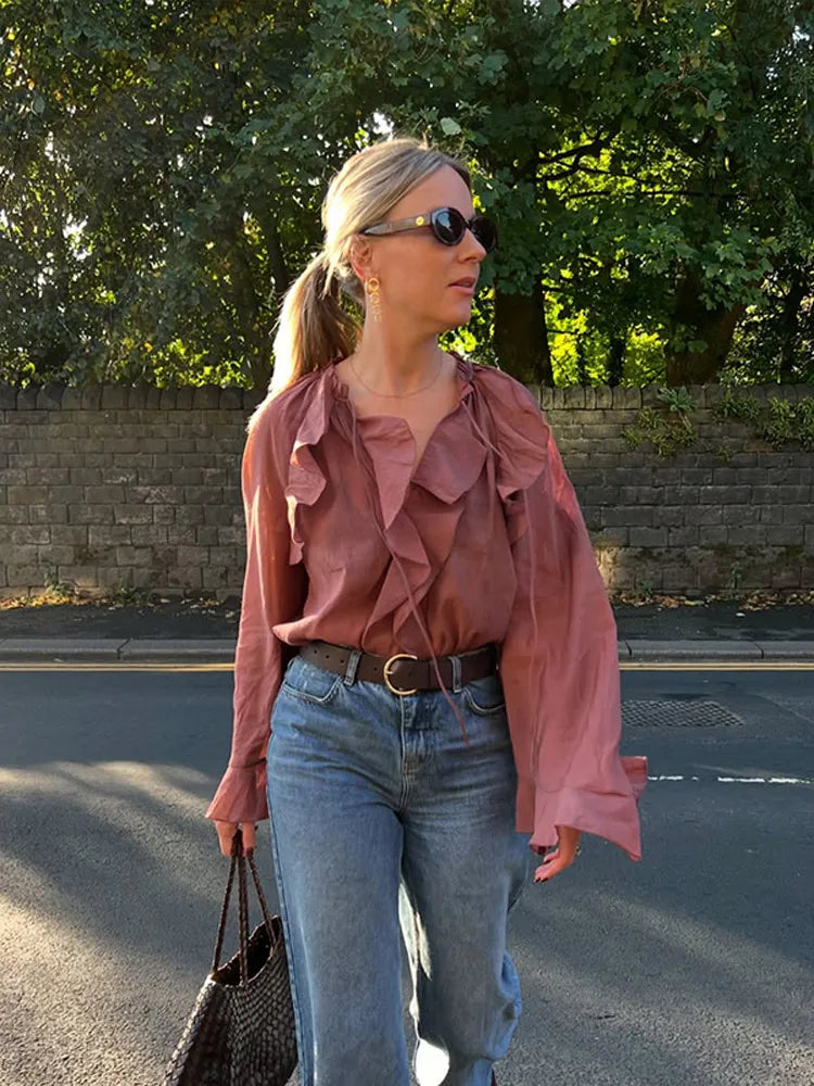 Dames Flounce Blouse 4