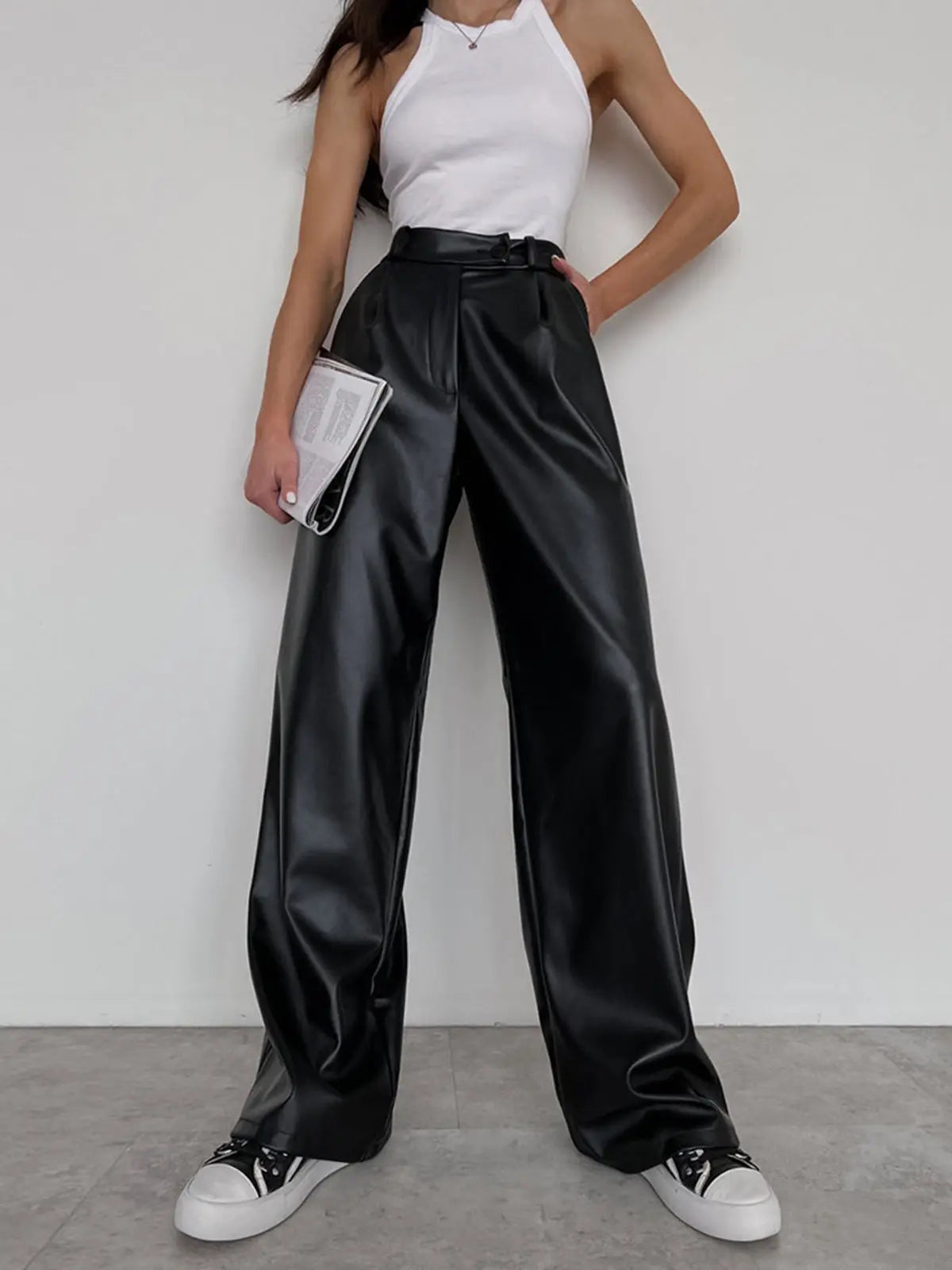 Dames High Waist Baggy Pants 0