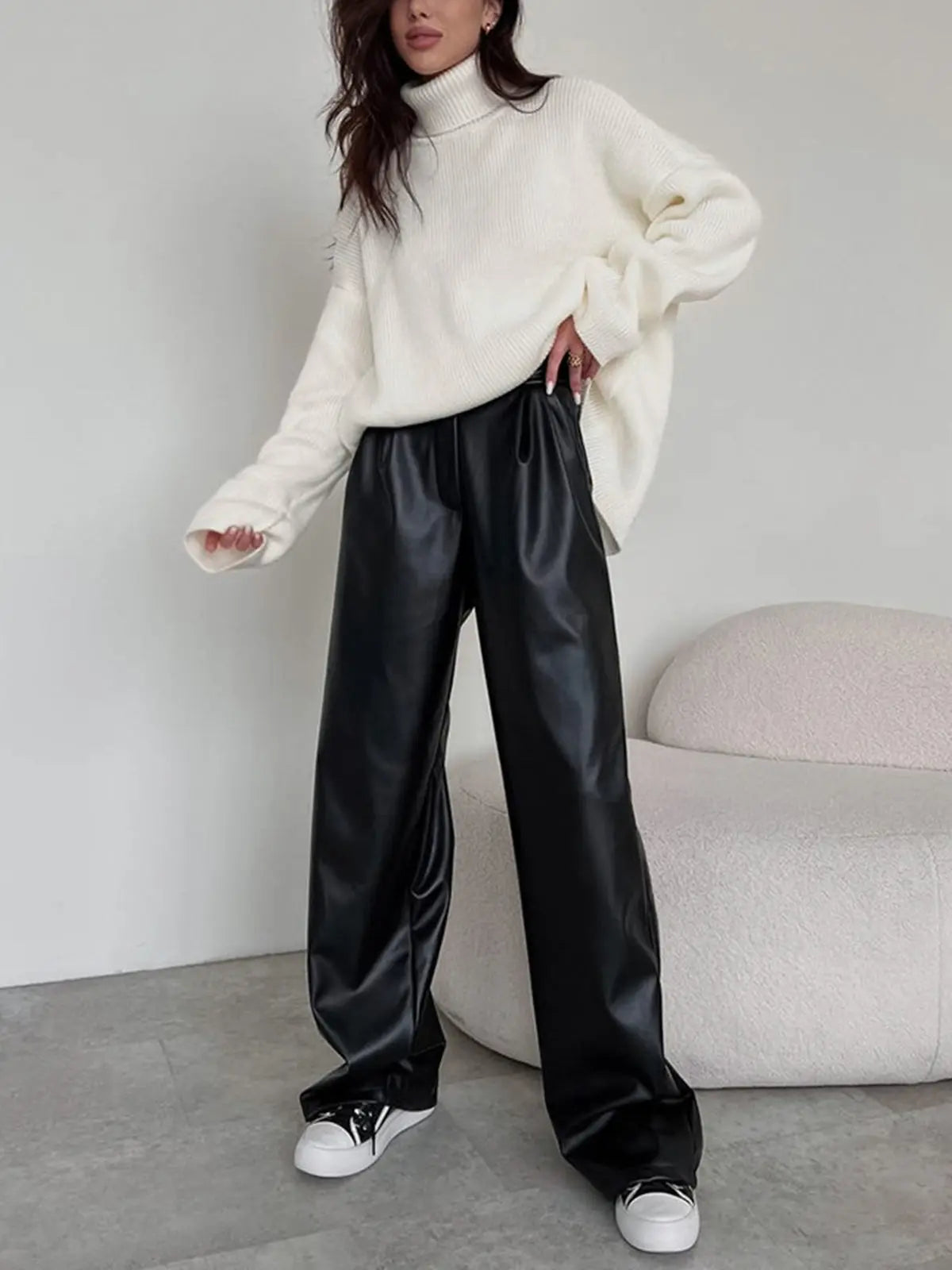 Dames High Waist Baggy Pants 2