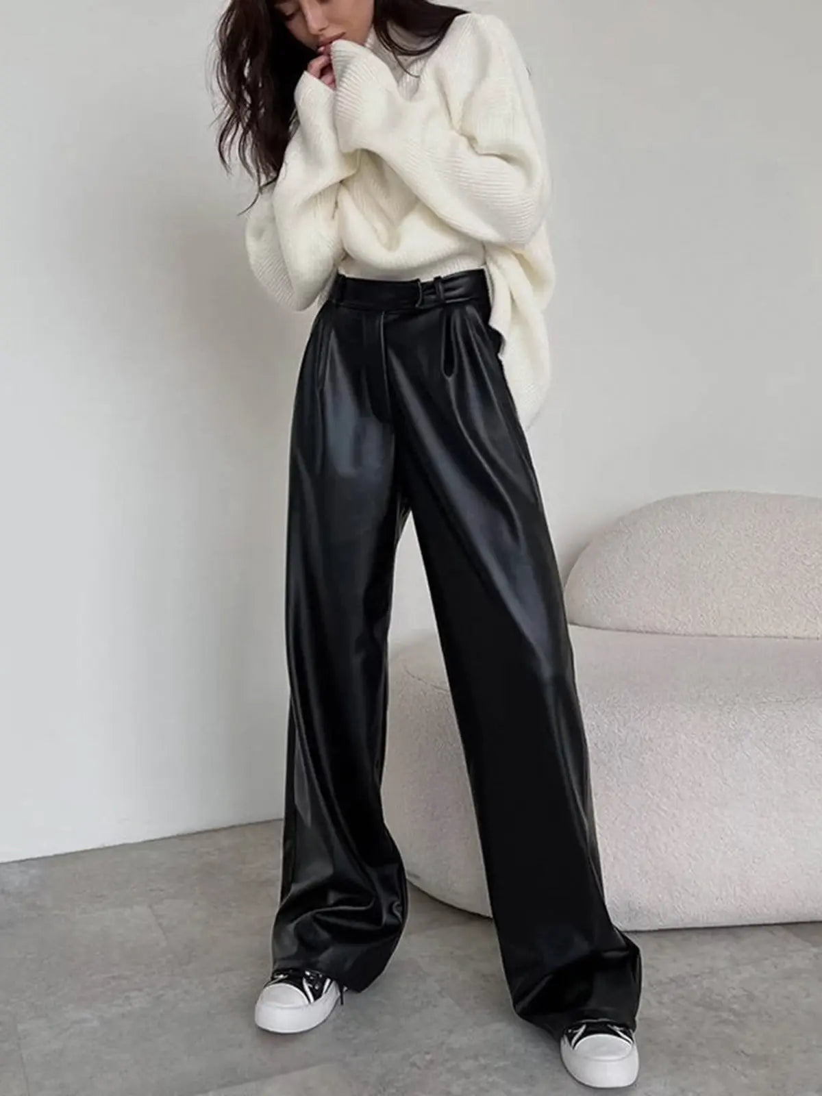 Dames High Waist Baggy Pants 3