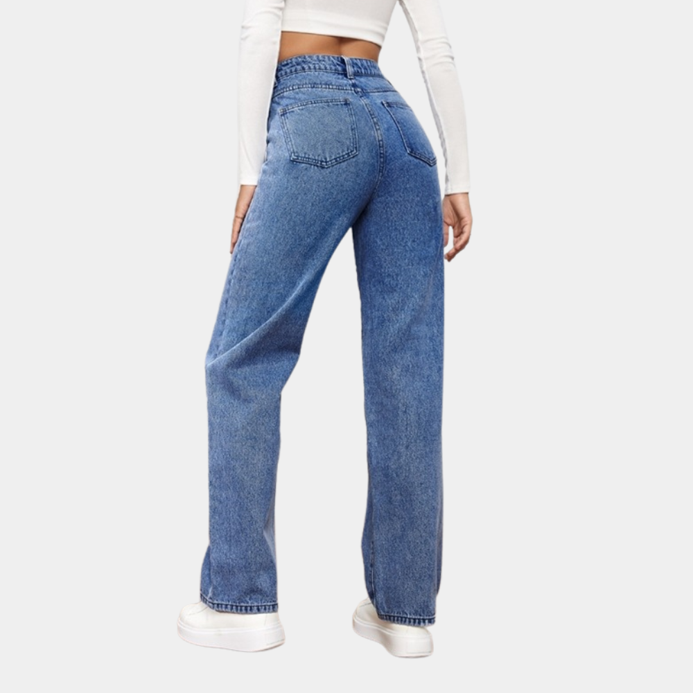 Dames High Waist Straight Jeans 2