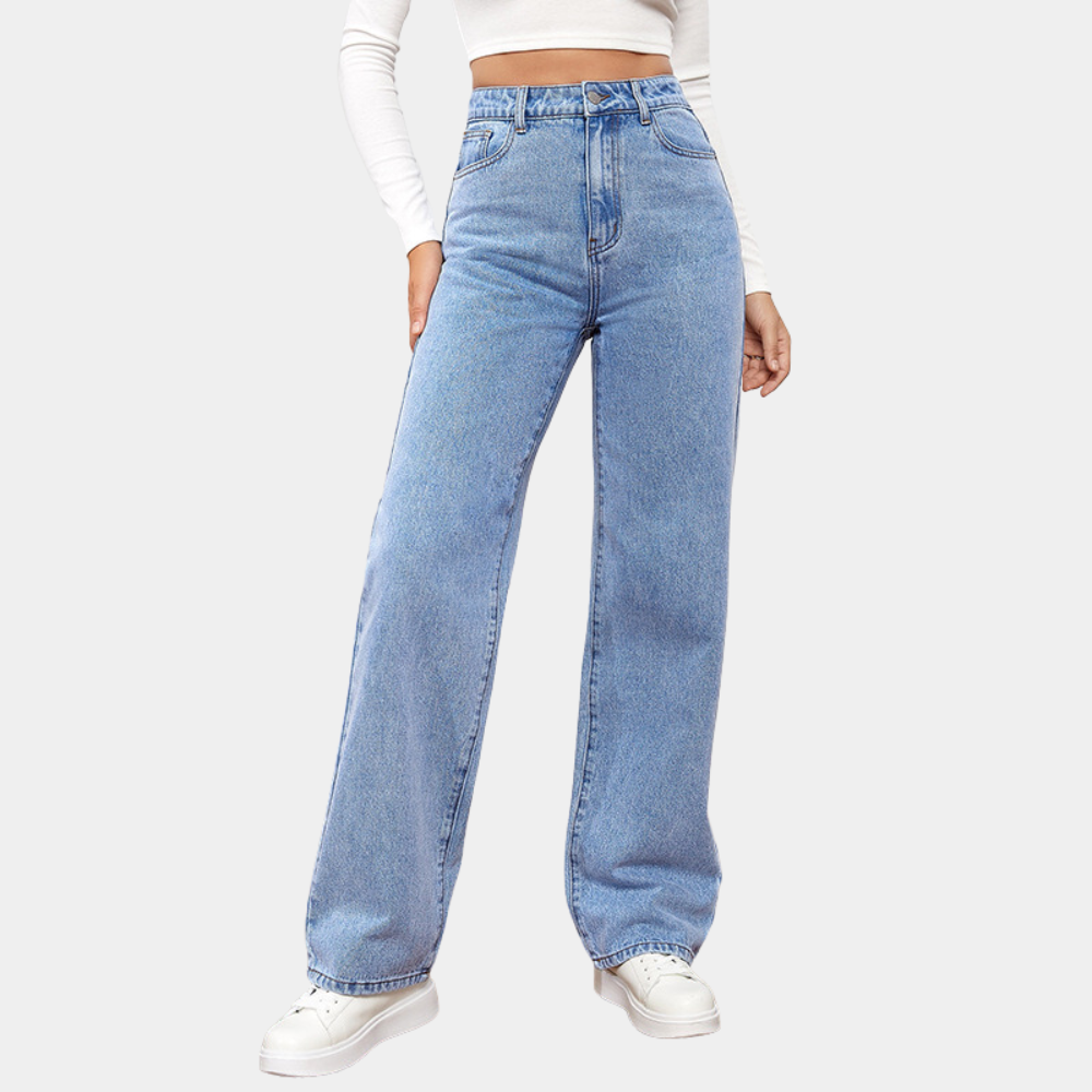 Dames High Waist Straight Jeans 8