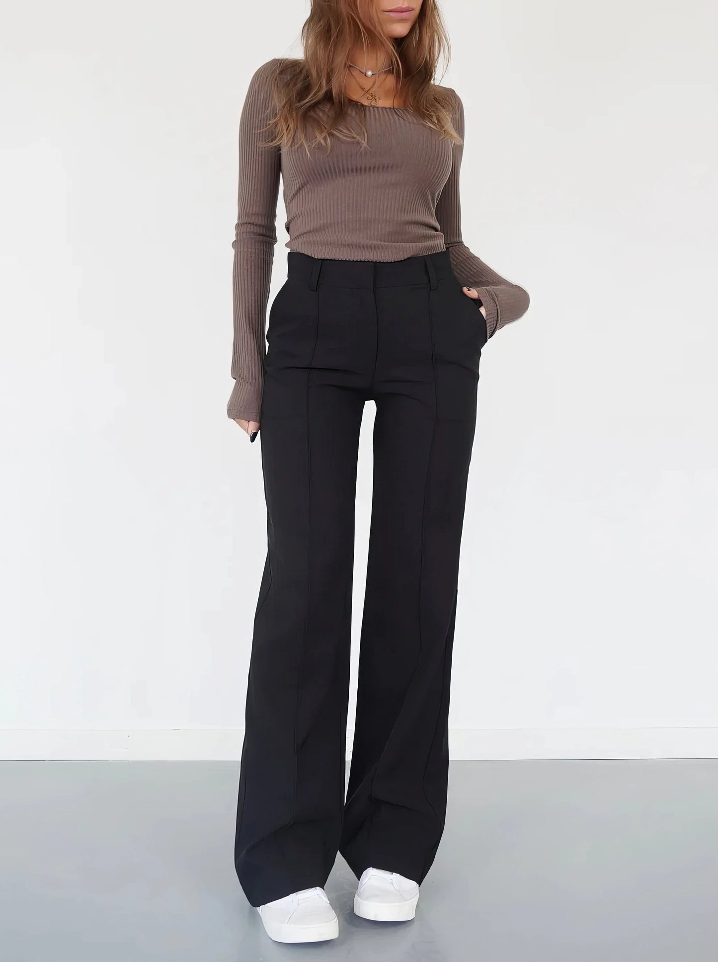 Dames High Waist Trousers 0