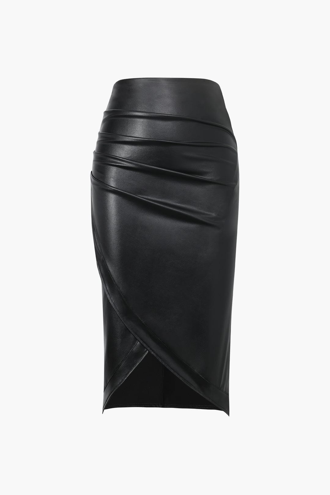 Dames Midi Skirt Faux Leather 1