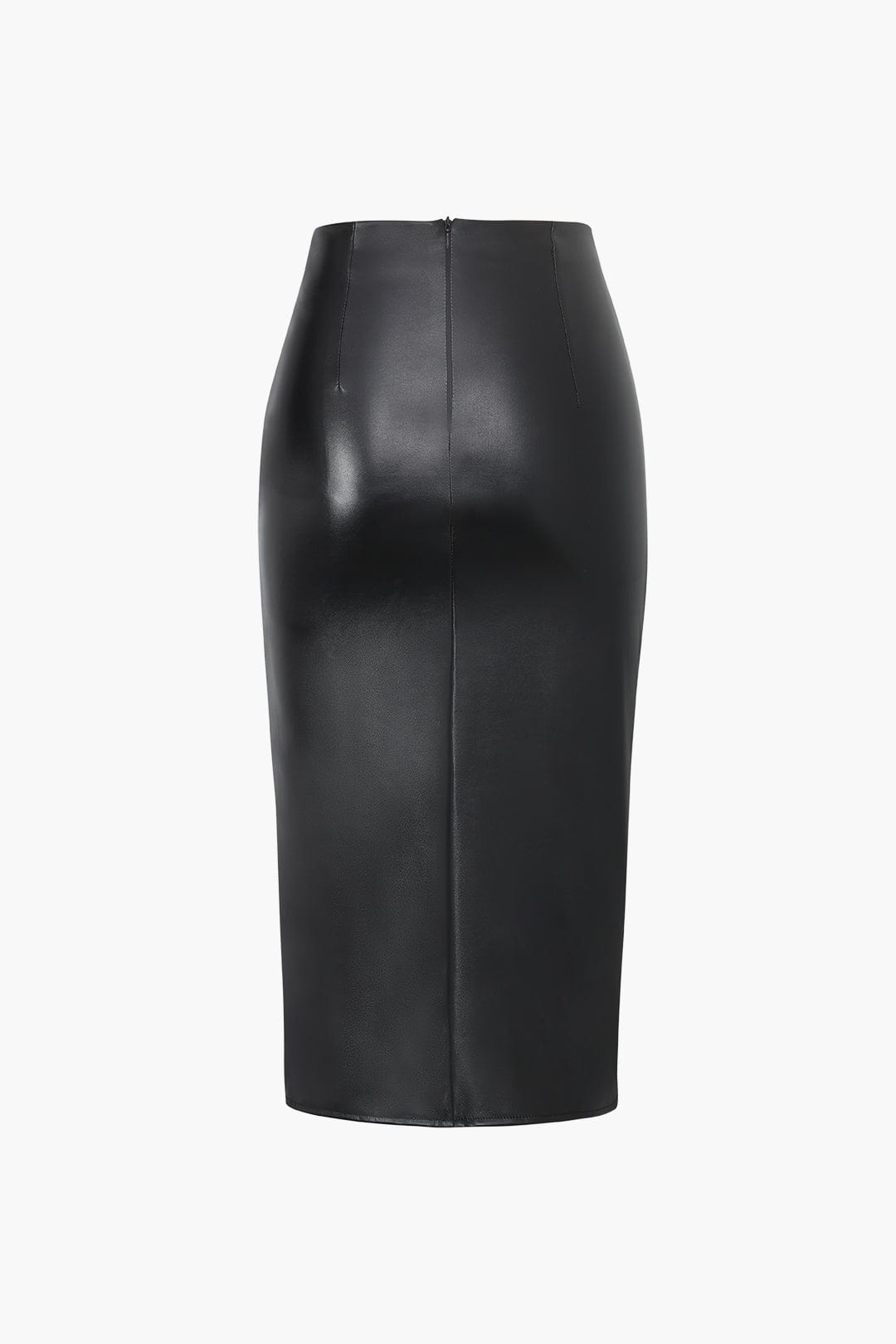 Dames Midi Skirt Faux Leather 2